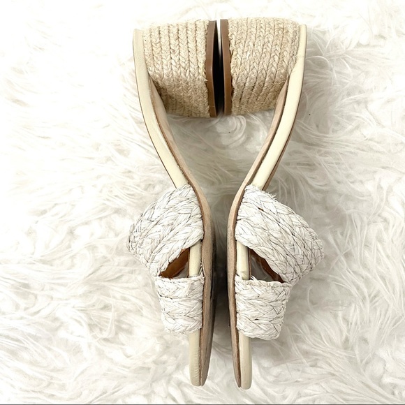 Andre Assous Ivory Cadyn Slip On Sandals block heel raffia jute open toe slides - Picture 7 of 10
